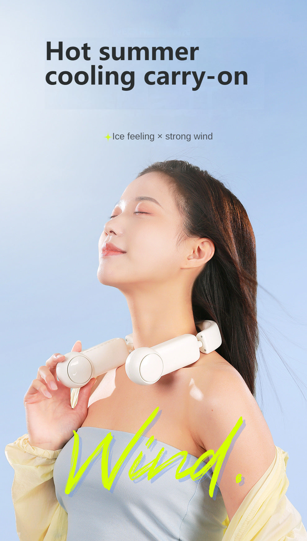 Portable Mini Neck Fan Portable Bladeless Fan USB Rechargeable Leafless Hanging Fans Air Cooler Cooling Wearable Neckband Fans